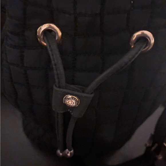 Valentino Orlandi Chic Black Quilted Handbag with Gold Accents. - Picture 7 of 13